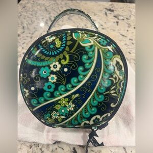 Vera Bradley Blue and Green round Toiletry/Cosmetic Bag